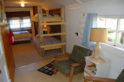 Pine Cabin Entry & Bedroom
